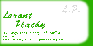 lorant plachy business card
